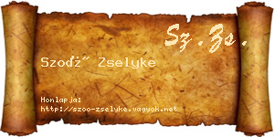 Szoó Zselyke névjegykártya